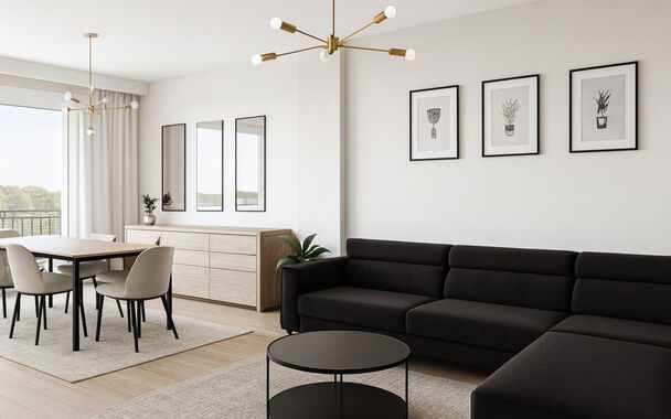 Lichtrijk appartement op de 6e verdieping met een aangenaam en open uitzicht. Bij het binnenkomen van dit appartement betreedt u de inkomhal (ca5 m²), uitgerust met praktische ingebouwde kasten. De woonkamer (ca. 28 m²) is voorzien van een onderhoudsvri