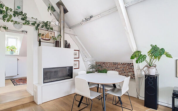 In een voormalige neoclassicistische burgerwoning, volledig gerenoveerd en omgevormd tot een kleinschalig appartementsgebouw met EPC-label B, vind je dit stijlvolle appartement van 57 m&sup2;. Instapklaar wonen in het hart van Antwerpen!

Het appartement bevi