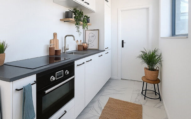 Luxueus gerenoveerd 1-slaapkamer dakappartement met een uniek dakterras ca30m² met een open uitzicht over Antwerpen en de haven van Antwerpen.
Het gerenoveerde appartement biedt alle comfort, met een ruim zonne terras, ideaal voor ontspanning. Dit appart