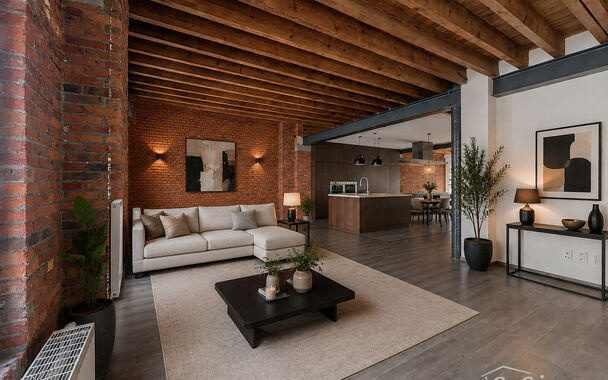 Ontdek dit loftappartement van 148 m&sup2; op een toplocatie in het bruisende Eilandje. Authentieke elementen zoals bakstenen muren, zichtbare houten balken en hoge plafonds worden hier perfect gecombineerd met een moderne afwerking. De lichtrijke leefruimte 