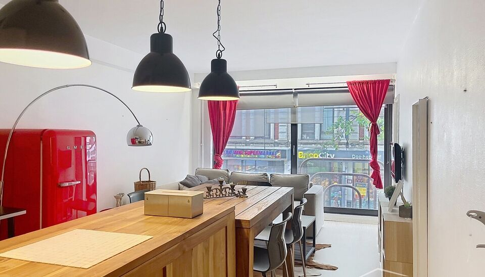Gezellig en bemeubeld &eacute;&eacute;nslaapkamer appartement, centraal gelegen tussen de hippe modewijk en het trendy Zuid. Via de lift naar eerste verdieping. Privatieve inkomhal met toegang tot toilet en vestiairekast. Lichte woonkamer (ca. 28 m&sup2;) op laminaat met