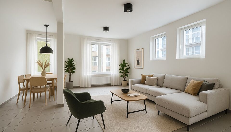 Instapklaar hoekappartement met zonne dakterras op toplocatie aan UA. 
In dit verzorgde gebouw, aan de rustige achterzijde op de eerste verdieping, bevindt zich dit charmante hoekappartement.
Via de beveiligde inkomdeur betreedt u een ruime en lichtrijke 