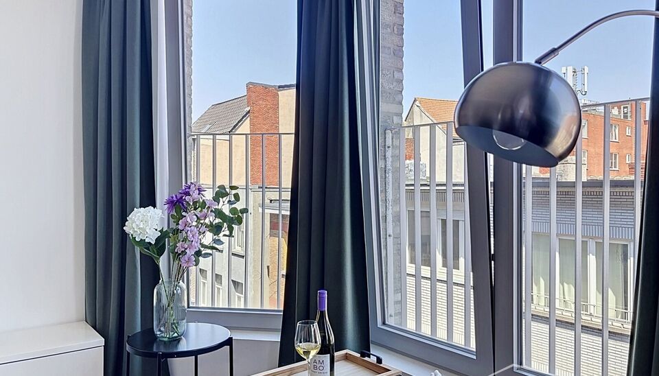Welkom in dit verzorgde, volledig bemeubelde appartement waar alles klaarstaat om je meteen thuis te laten voelen. Een aangename plek om tot rust te komen na een drukke dag, met een warme en praktische inrichting.

De lichtrijke woonkamer is zonder twijfe