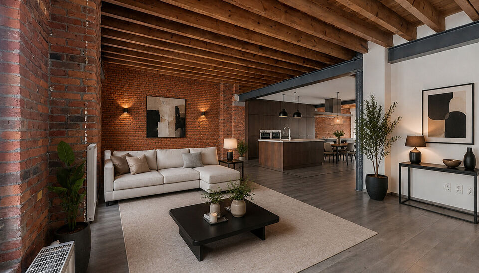 Ontdek dit loftappartement van 148 m&sup2; op een toplocatie in het bruisende Eilandje. Authentieke elementen zoals bakstenen muren, zichtbare houten balken en hoge plafonds worden hier perfect gecombineerd met een moderne afwerking. De lichtrijke leefruimte 