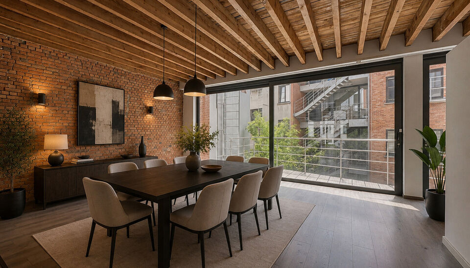 Ontdek dit loftappartement van 148 m&sup2; op een toplocatie in het bruisende Eilandje. Authentieke elementen zoals bakstenen muren, zichtbare houten balken en hoge plafonds worden hier perfect gecombineerd met een moderne afwerking. De lichtrijke leefruimte 