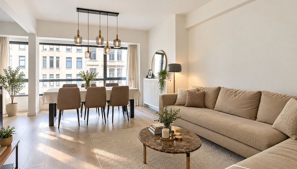 Op zoek naar een lichtrijk en comfortabel appartement op een uitstekende locatie? Dit gemeubelde appartement bevindt zich op een centrale ligging, vlak bij het centrum en Antwerpen-Centraal. De ruime leefruimte geniet dankzij de grote raampartijen van bij