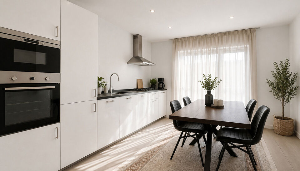 Ontdek dit instapklare en lichtrijke appartement waar comfort en een praktische indeling centraal staan. Appartement bevindt zich op de eerste verdieping in een gebouw zonder lift. De ruime leefruimte sluit naadloos aan op de volledig ingerichte open keuk