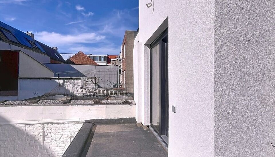 Dit charmante vernieuwde appartement in een klein gebouw,  biedt een perfecte balans tussen comfort en stijl, gelegen in de levendige en vernieuwende wijk Stuivenberg. 
Bij binnenkomst inkomhal met een apart toilet. De lichtrijke leefruimte van ca. 29m² 