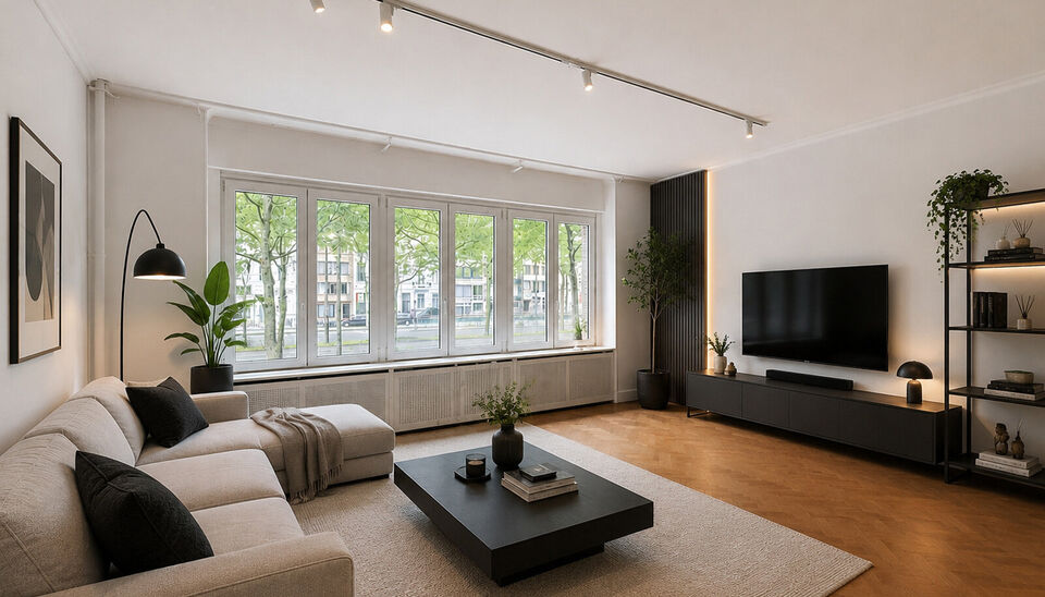 Ontdek dit lichtrijke appartement op een toplocatie aan de Leie, vlakbij het oude justitiepaleis. Het appartement bevindt zich op de eerste verdieping en combineert een aangename woonomgeving met een prachtig uitzicht.
Via de uitnodigende inkomhal, voorzi