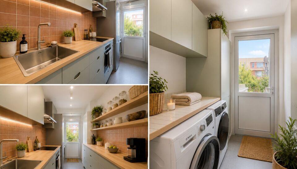 Dit aangename gelijkvloerse appartement combineert een praktische indeling met veel lichtinval en fijne buitenruimtes.
Bij binnenkomst verwelkomt de hal met praktische maatkasten u met heel wat extra opbergruimte. De ruime leefruimte biedt plaats voor een