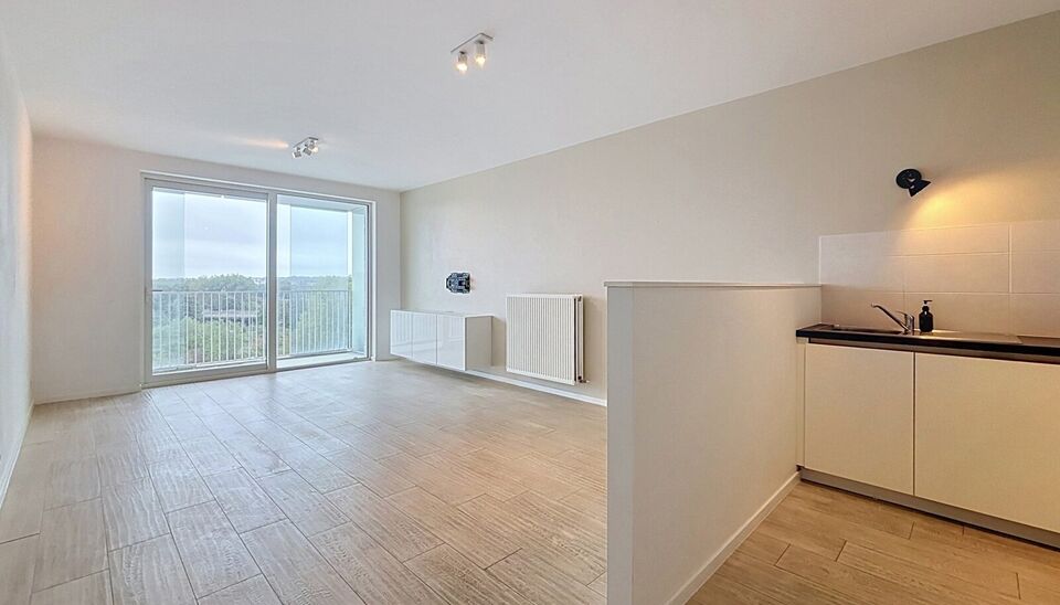Dit energiezuinig appartement bevindt zich in een recent gebouw (2018) nabij het prachtige Rivierenhof. U betreedt het appartement via de inkomhal (ca.7 m&sup2;) met voldoende kastruimte en apart toilet. Lichtrijke woonkamer op keramische parket met een open 