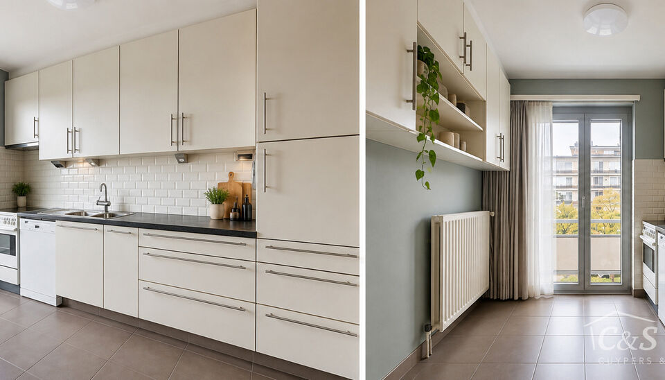 Ontdek dit ruime en lichtrijke appartement op de derde verdieping van een verzorgd gebouw met lift. De grote raampartijen zorgen voor een aangename natuurlijke lichtinval en versterken het ruimtelijke gevoel.De royale leefruimte biedt voldoende plaats voo