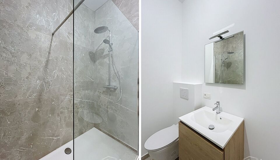 Tip top afgewerkt duplex appartement met terras en 2 slaapkamers.  Dit appartement biedt een perfecte balans tussen comfort en stijl, gelegen in de levendige en vernieuwende wijk Stuivenberg. Bij binnenkomst inkomhal met een apart toilet. De lichtrijke le