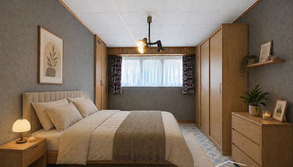 Te moderniseren charmante conforta-woning met 3 slaapkamers en tuin, gelegen aan de vernieuwde Lakborslei.
Via de inkomhal bereikt u de gezellige leefruimte met zitgedeelte en eetkamer. Aansluitend bevindt zich de gedeeltelijk ge&iuml;nstalleerde keuken, uitg