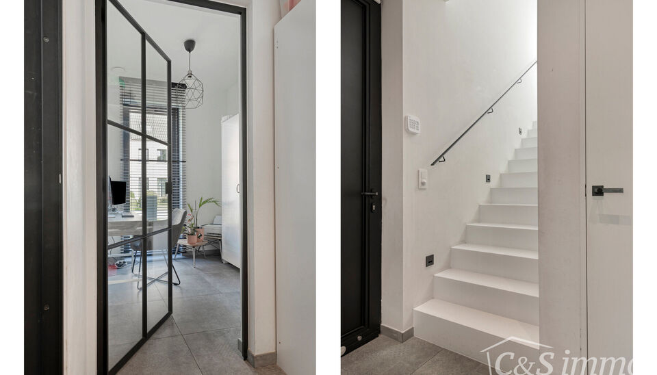 Deze stijlvolle halfopen bebouwing combineert een hoogwaardige afwerking, moderne technieken en een uitstekende energieprestatie. Gelegen in een rustige, kindvriendelijke woonwijk, bevindt de woning zich op wandelafstand van het centrum van Gooreind, scho