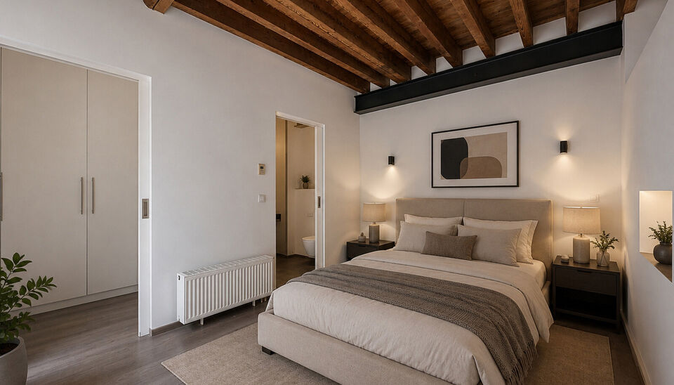 Ontdek dit loftappartement van 148 m&sup2; op een toplocatie in het bruisende Eilandje. Authentieke elementen zoals bakstenen muren, zichtbare houten balken en hoge plafonds worden hier perfect gecombineerd met een moderne afwerking. De lichtrijke leefruimte 
